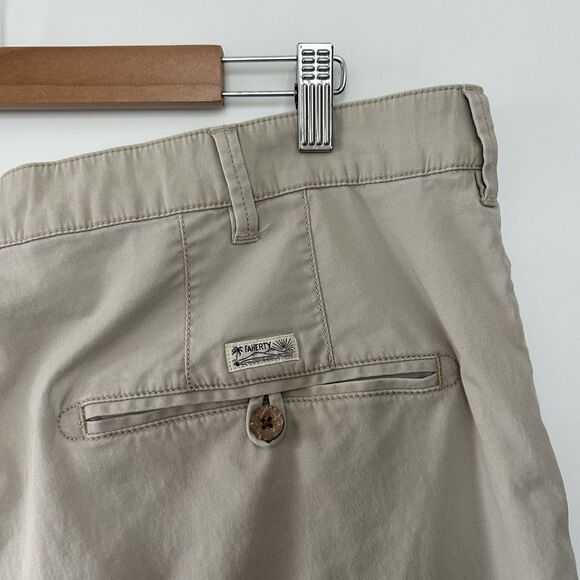 Faherty Mens Shorts Size 42 Beige Chino Casual Organic Cotton Blend Stretch 9.5” - Picture 5 of 10